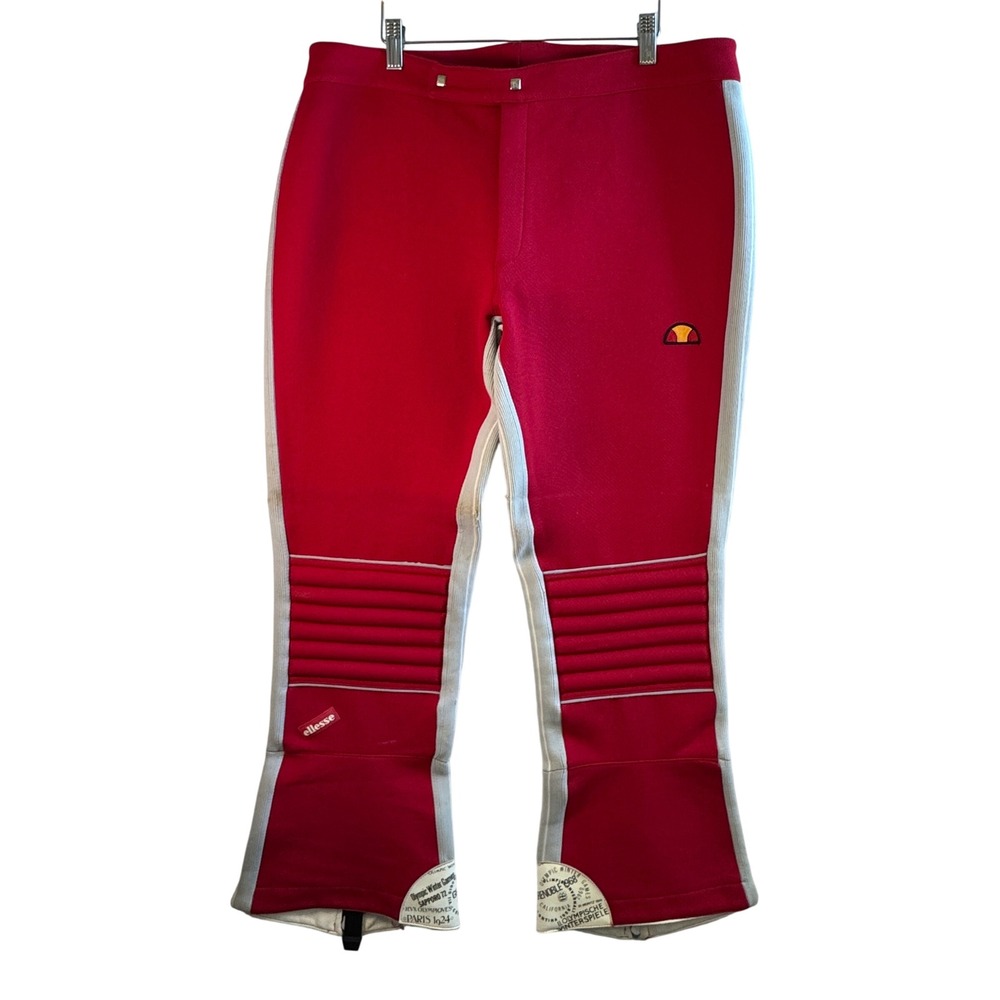 Vtg Ellesse Italy Olympic Ski Pants Moto Flare Y2K Après Ski Racing US‎ 40
